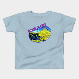 Kirkjufell Mountain Iceland Vintage Kids T-Shirt